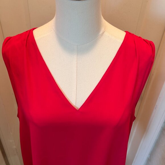 ANN TAYLOR Red Tank Shell Blouse in Women's Size Large - Picture 2 of 7